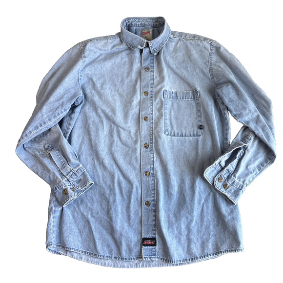 Dickies Light Blue Casual Button Down Shirt - Picture 1 of 15